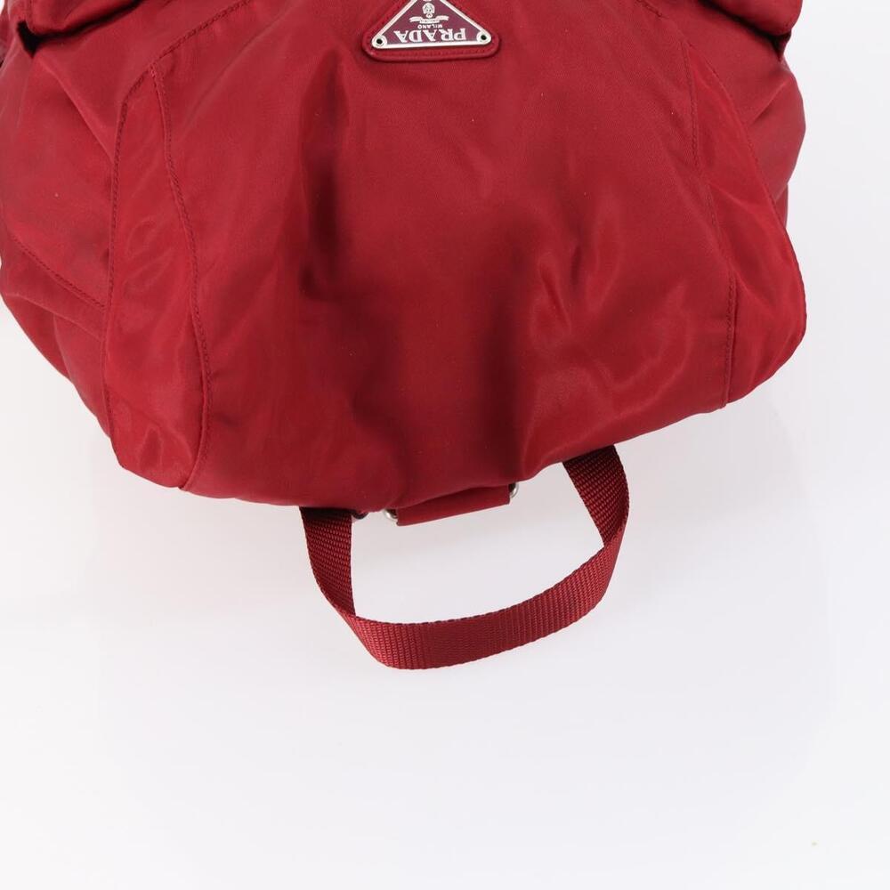 PRADA Backpack Nylon Red Silver Auth 154157 - Picture 6 of 16